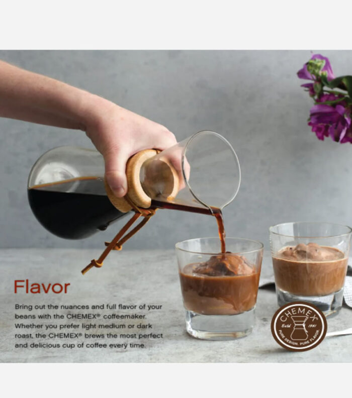 Passador de Café Chemex com Alça Madeira 3 Xicaras - Imagem 2