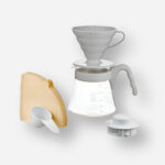 Hario Kit V60 Cinza Claro Vidro E Pp 1-4 Xícaras