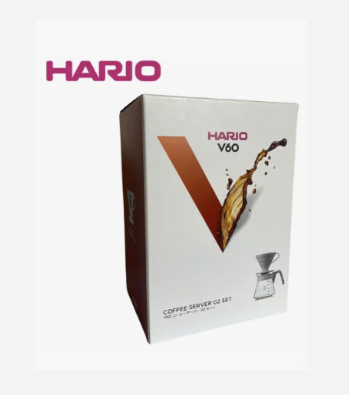 Hario Kit V60 Cinza Claro Vidro E Pp 1-4 Xícaras - Imagem 3