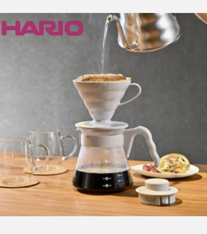 Hario Kit V60 Cinza Claro Vidro E Pp 1-4 Xícaras - Imagem 2