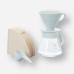 Conjunto Kit V60 Hario em Ceramica Branco C/40 Filtros